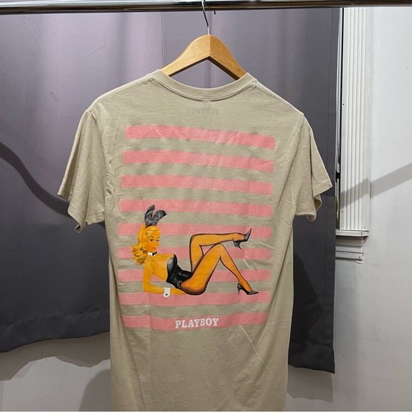 Playboy Tan T-Shirt with Logo - Picture 7 of 7